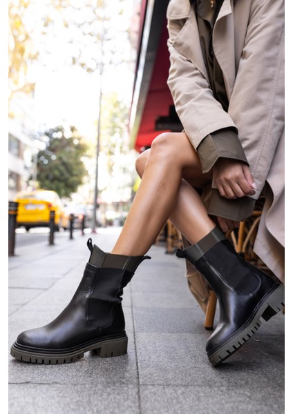 Nuno Kadın Siyah Vizon Garnılı Gercek Deri Bot indirimleri