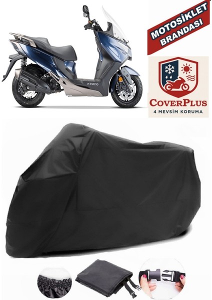 Kymco Xtown 125I Motor Brandası Siyah Motorsiket Brandası Motor Örtüsü Çadır Su Geçirmez Motosiklet Kılıfı Motor Brandası