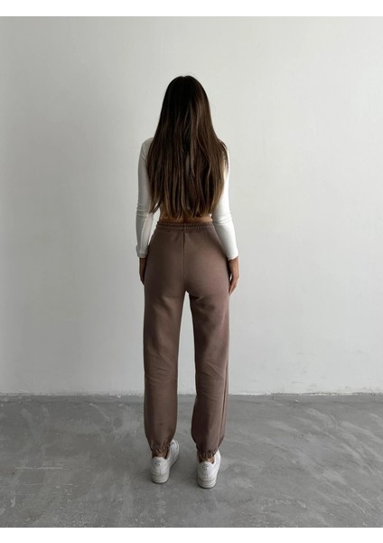 3 Iplik Şardonlu Paça Lastikli Eşofman Vizon IS001 fiyatları