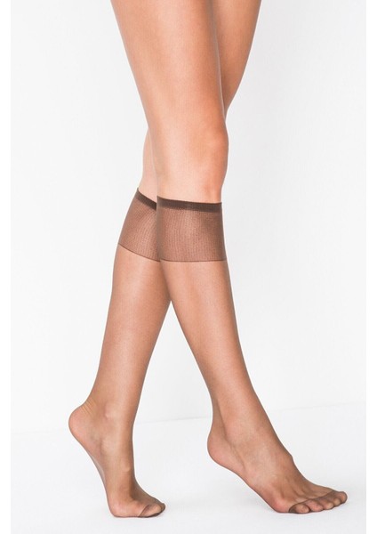 3'lü Paket Fit 15 Ince, Parlak 15 Den Pantolon Çorabı - Rahat Lastikli Dizaltı Çorap