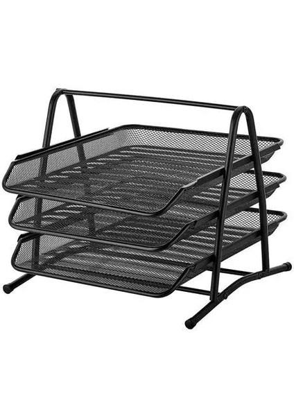 Mimaks 3 Lü Metal File Evrak Rafı Siyah