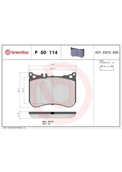 P50114 On Fren Balatasi A0004201006 A0054206420 A0064200820