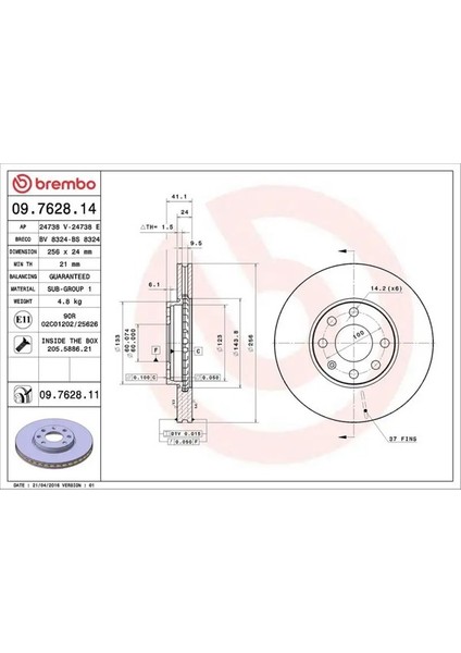09762814 Fren Diski On 569059 90497879 9117677 (2 Adet Fiyatıdır)