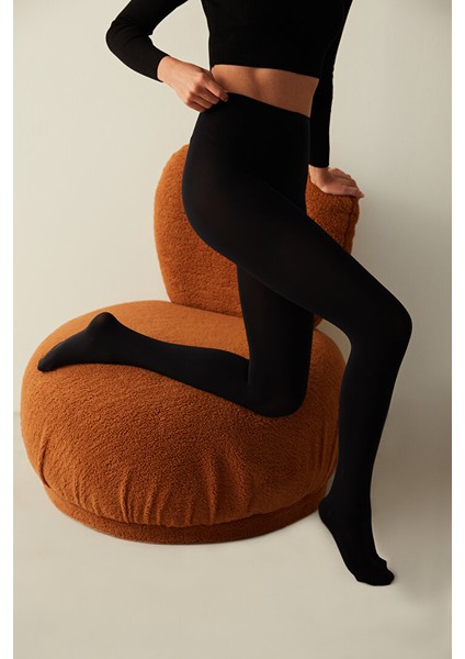 6'lı Eko Paket Siyah Mikro 200 Opak, Mat, Külotlu Çorap - Black Micro 200 Pantyhose-Pentilicious