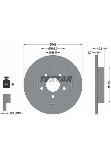 92133703 Arka Fren Diski 1223540 1223543 1253727 (2 Adet Fiyatıdır)