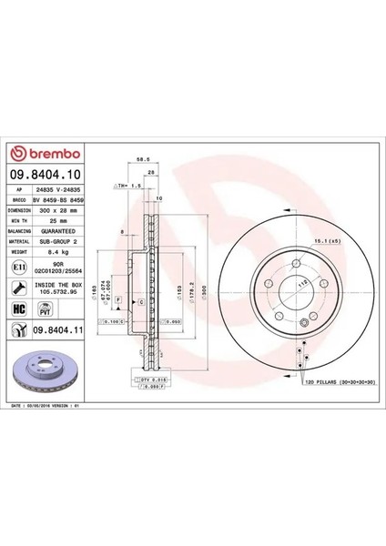 09840410 Fren Diski On A4474210512 A6364210012 A6364210212 (2 Adet Fiyatıdır)