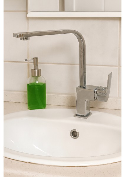 Dalyan Kare Lavabo Bataryası – Aç Kapa Başlıklı, Krom Renk DL-307