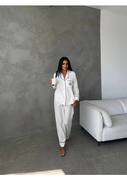 Lo Boxer Bel Pijama Takımı Beyaz