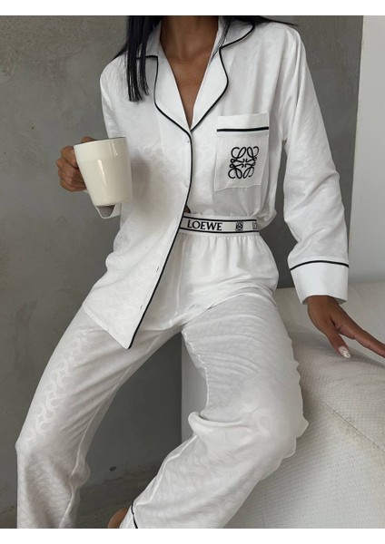 Lo Boxer Bel Pijama Takımı Beyaz