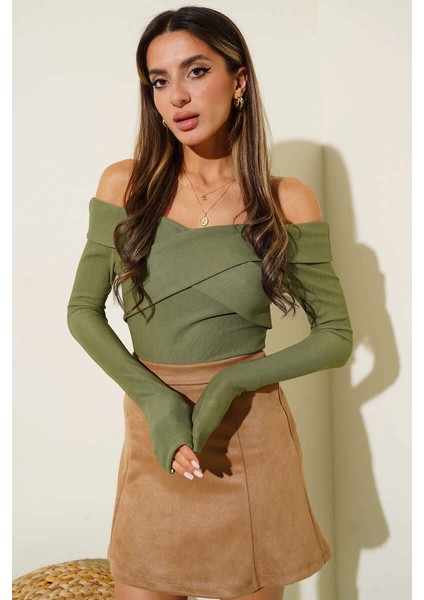 Madonna Çapraz Yaka Bluz Yeşil T4331 fiyatları