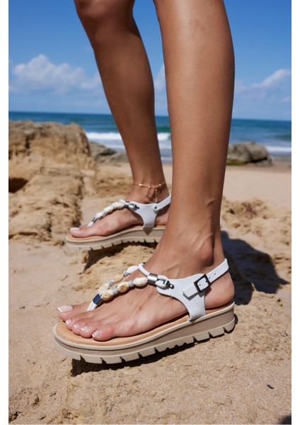 Calum Kadın Beyaz Gercek Deri Ispanya Uretımı Sandalet modelleri