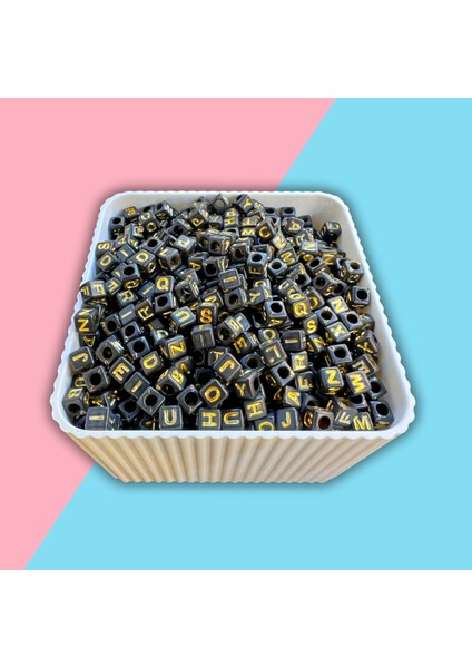 Harf Boncuk Küp Şekilli Beyaz Üzeri Renkli Takı Yapım Boncuğu - MCHS21-6 fiyatları