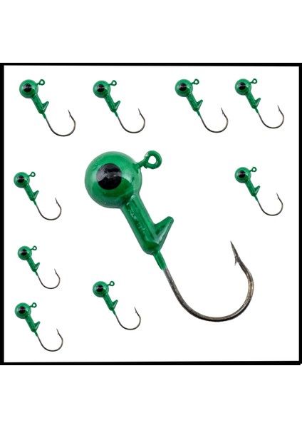 Uyguna-Yakala 21 gr - Yeşil -Kurşunlu olta Iğnesi zoka -10 Adet ALA.299