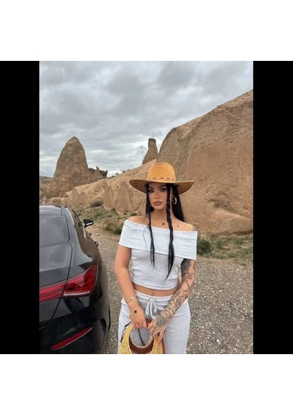 Madonna Yaka Bol Paça Pantolonlu Takım modelleri