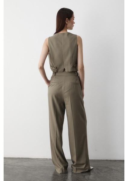 Haki Linda Yelek Pantolon Takım