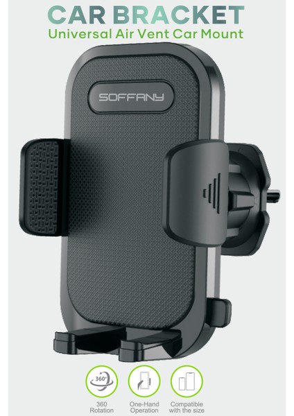 HY-750 360° Araç İçi Telefon Tutucu Klima Uyumlu