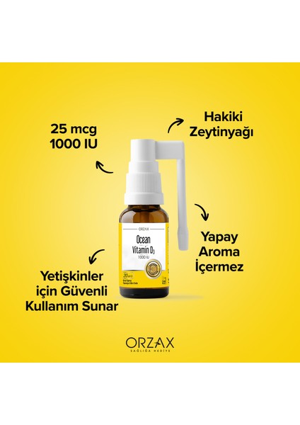 Ocean Vitamin D3 1000 lU Sprey 20 ml modelleri