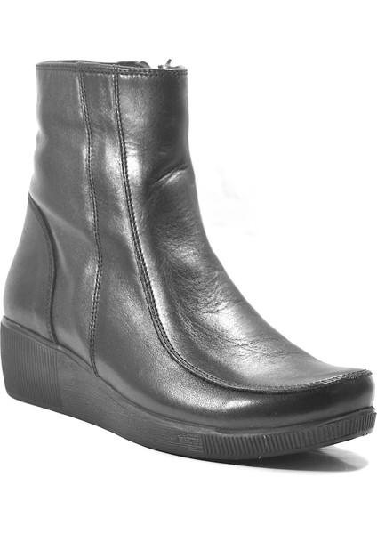 1635 Hakiki Deri Siyah Dolgu Topuklu Kadın Anne Bot fiyatları