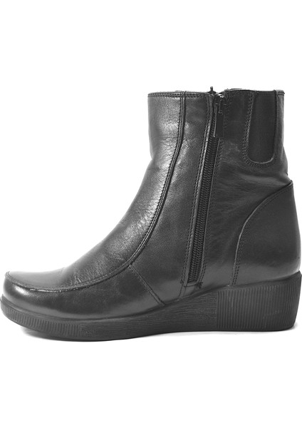 1635 Hakiki Deri Siyah Dolgu Topuklu Kadın Anne Bot modelleri