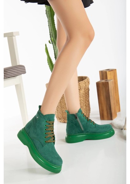 Jiwa Yeşil Süet Bağcıklı Bot fiyatları