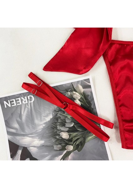 Saten Kurdele Detaylıiç Giyim Takımı – Kırmızı & Siyah Renk Seçenekli indirimleri