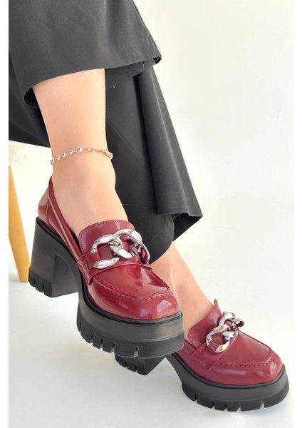 Winar Bordo Rugan Doldu Topuk Ayakkabı modelleri