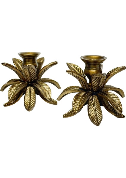 Döküm Eskitme Yaprak Mumluk Seti fırsatları