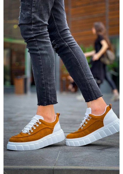 KB-X10 Kuback Taba Süet Beyaz Yüksek Taban Günlük Spor Ayakkabı indirimleri