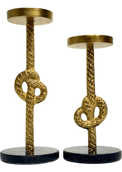 Döküm Gold Düğüm Mumluk Seti