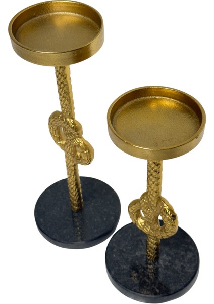 Döküm Gold Düğüm Mumluk Seti modelleri