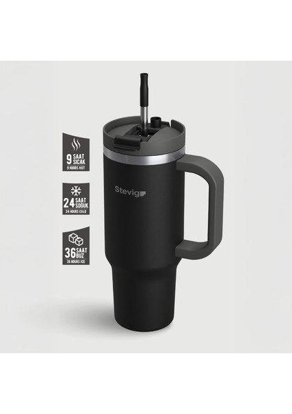2 Moods Tuck-In Tumbler Sızdırmaz Çelik Termos 900 ml Black ST-236 fiyatları
