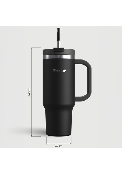 2 Moods Tuck-In Tumbler Sızdırmaz Çelik Termos 900 ml Black ST-236
