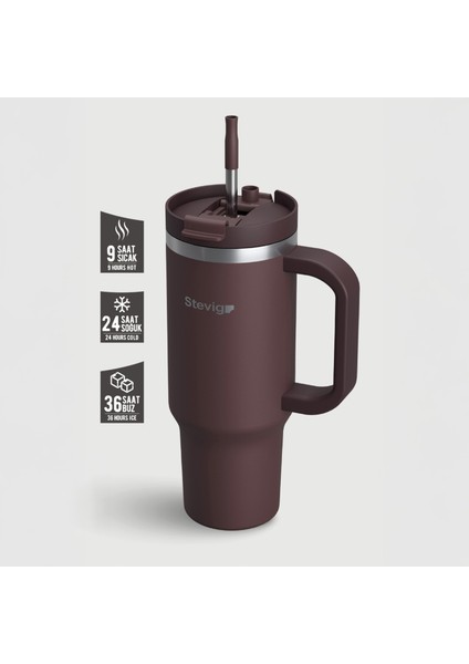 2 Moods Tuck-In Tumbler Sızdırmaz Çelik Termos 900 ml Chocolate Plum ST-238 fiyatları