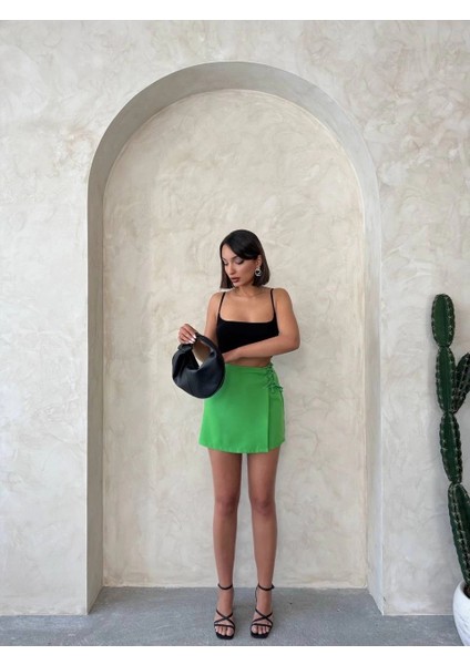 Kuş Gözü Şort Etek Yeşil S25819