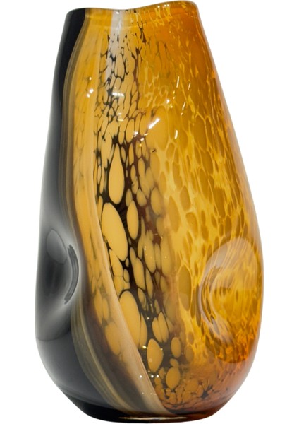 Turuncu & Siyah Cam Vazo