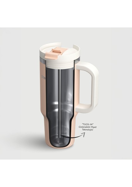 2 Moods Tuck-In Tumbler Sızdırmaz Çelik Termos 900 ml Bisque ST-239 indirimleri