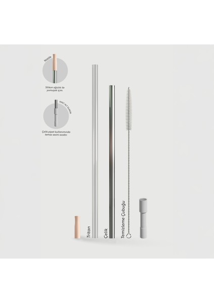 2 Moods Tuck-In Tumbler Sızdırmaz Çelik Termos 900 ml Bisque ST-239