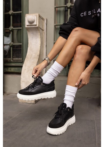 Keddy Kadın Siyah Gercek Deri Eva Taban Sneaker fiyatları