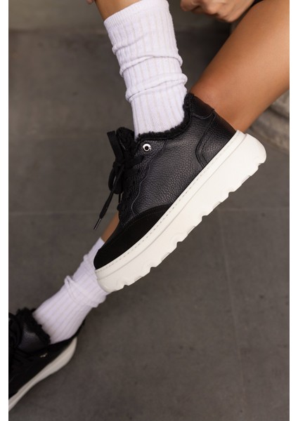 Keddy Kadın Siyah Gercek Deri Eva Taban Sneaker modelleri