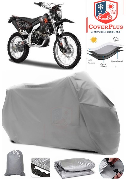 Asya Rx 250 Cross Gri Motorsiket Brandası Motor Örtüsü Çadır Su Geçirmez Motosiklet Kılıfı Motor Brandası