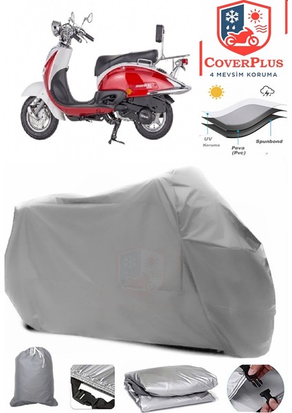 Mondial 135 Uag Gri Motorsiket Brandası Motor Örtüsü Çadır Su Geçirmez Motosiklet Kılıfı Motor Brandası