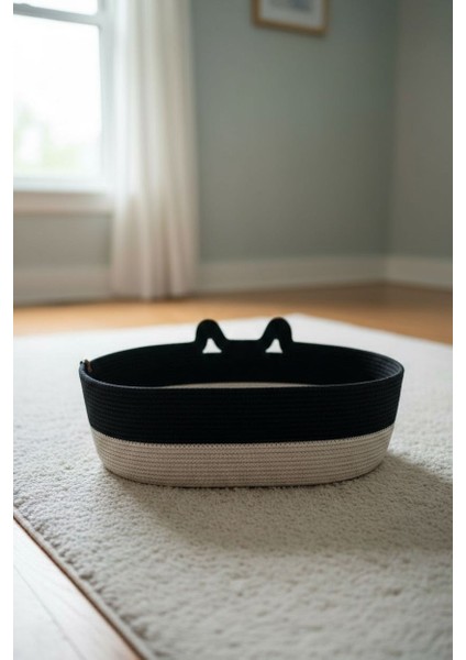 Evcil Hayvan Yatağı – El Yapımı Yuvarlak Hasır Sepet Model