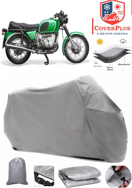 Bmw R 60-6 Gri Motorsiket Brandası Motor Örtüsü Çadır Su Geçirmez Motosiklet Kılıfı Motor Brandası