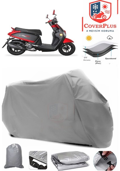 Stmax Roma 50 Gri Motorsiket Brandası Motor Örtüsü Çadır Su Geçirmez Motosiklet Kılıfı Motor Brandası