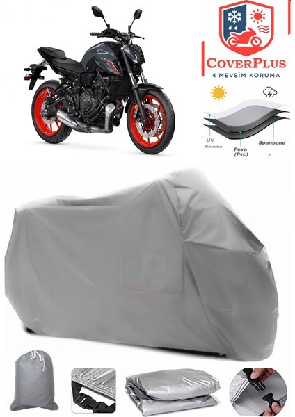 Yamaha Mt-07 Gri Motorsiket Brandası Motor Örtüsü Çadır Su Geçirmez Motosiklet Kılıfı Motor Brandası
