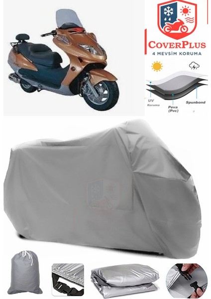 Asya As 150 T 19 A Gri Motorsiket Brandası Motor Örtüsü Çadır Su Geçirmez Motosiklet Kılıfı Motor Brandası