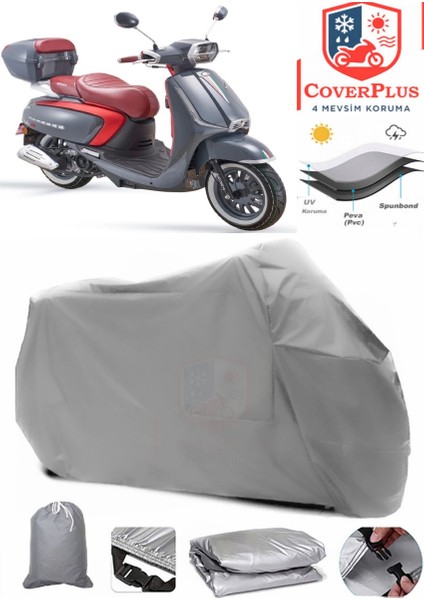 Bisan Rival Gri Motorsiket Brandası Motor Örtüsü Çadır Su Geçirmez Motosiklet Kılıfı Motor Brandası