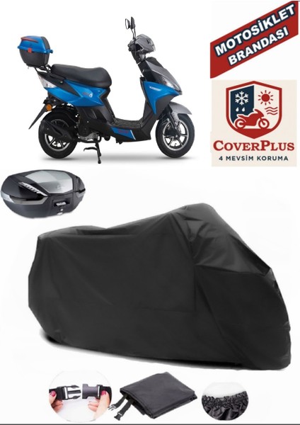 Falcon Nitro 50 Siyah Arka Çanta Uyumlu Motorsiket Brandası Motor Örtüsü Çadır Su Geçirmez Motosiklet Kılıfı Motor Brandası