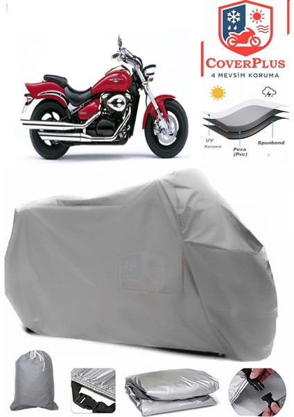 Suzuki Vl 800 Intruder Gri Motorsiket Brandası Motor Örtüsü Çadır Su Geçirmez Motosiklet Kılıfı Motor Brandası
