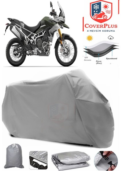 Triumph Tiger 900 Gri Motorsiket Brandası Motor Örtüsü Çadır Su Geçirmez Motosiklet Kılıfı Motor Brandası